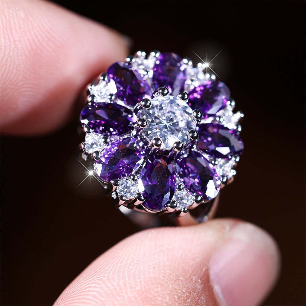 Petal-shaped Flower Ring Simple Personality Special Interest Light Luxury