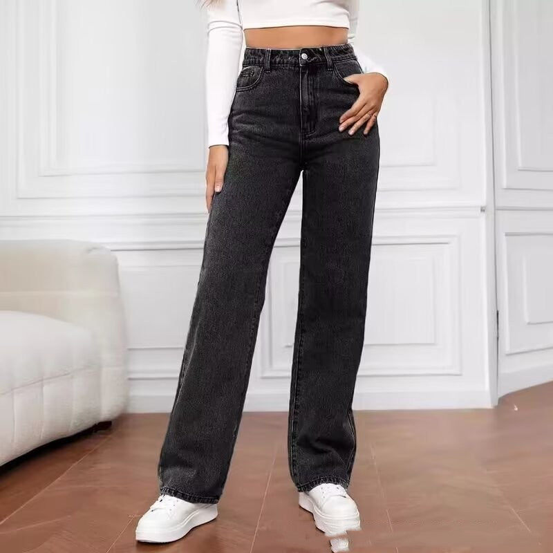 Sweet And Spicy Style High Waist Straight Jeans Women's Clothing