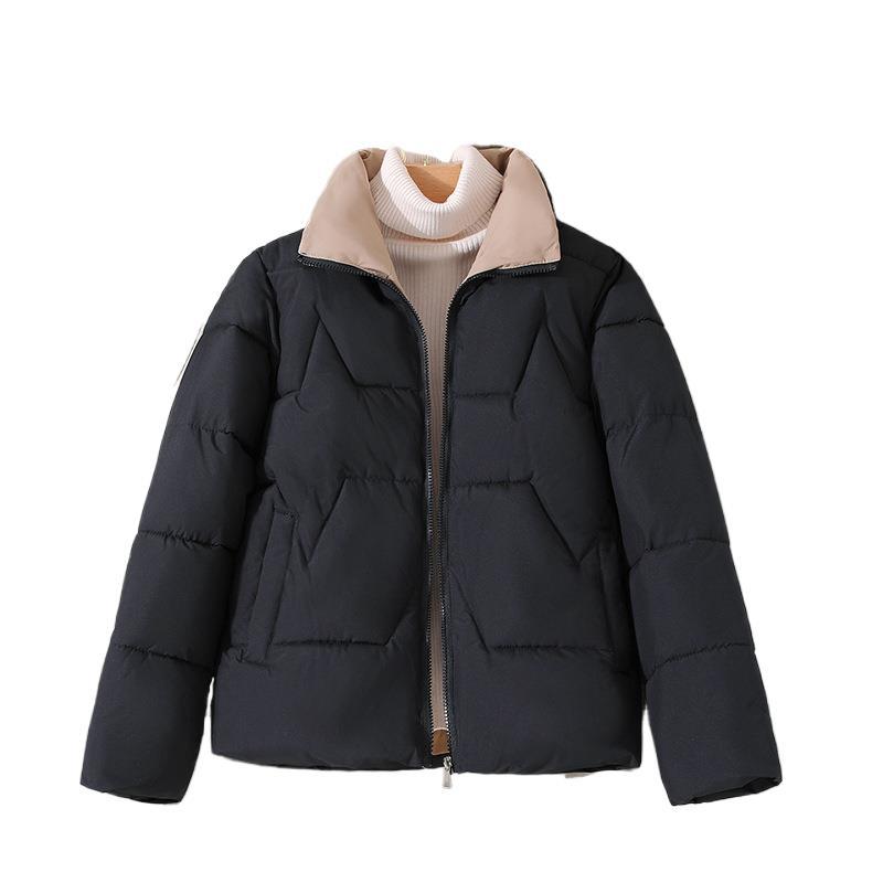 Womens Versatile Cropped Cotton-padded Jacket